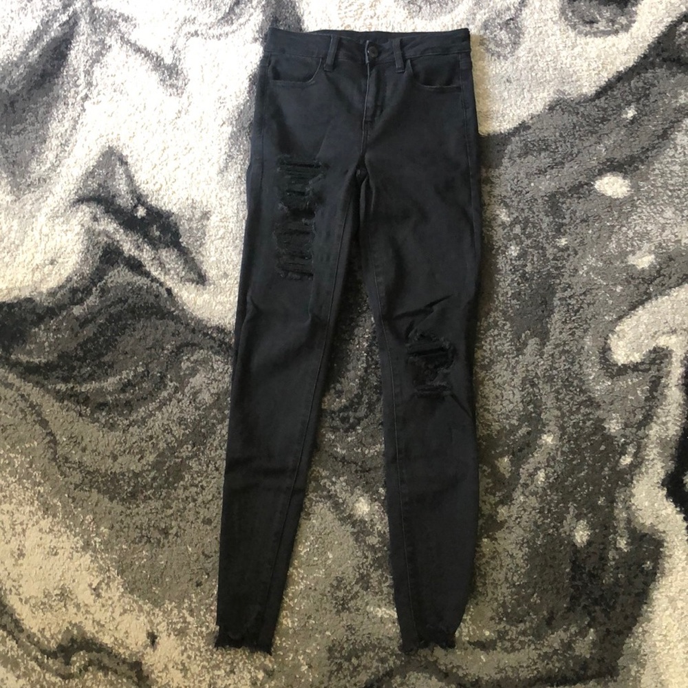 High Rise Distressed Skinny Jeans